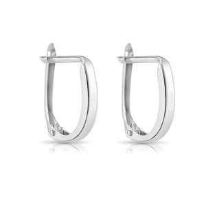 Single Sterling Silver Oval Earring for Men