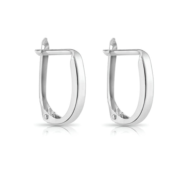 Single Sterling Silver Oval Earring for Men