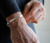 Plain Sterling Silver Cuff Bracelet for men
