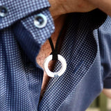 ID Mens Necklace - Personalized Leather Chokker for Men