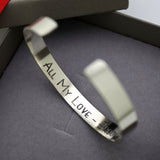 Personalized silver Cuff bracelet for Boyfriend, your Men 925 Sterling silver cuff