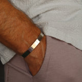 Personalized silver Cuff bracelet for Boyfriend, your Men 925 Sterling silver cuff