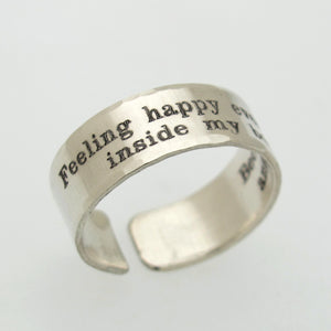 Mens Pinky Ring - Custom engraved Sterling Silver Band for men - Boyfriend Gift