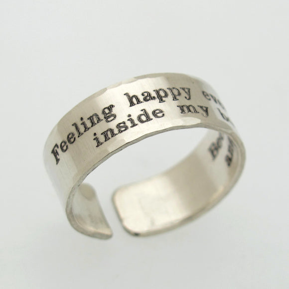 Mens Pinky Ring - Custom engraved Sterling Silver Band for men - Boyfriend Gift