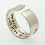 Mens Pinky Ring - Custom engraved Sterling Silver Band for men - Boyfriend Gift