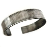 Mens Brushed Silver bracelet - Designer Bracelets for Men - 1/2 bangle cuff