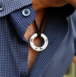 ID Mens Necklace - Personalized Leather Chokker for Men