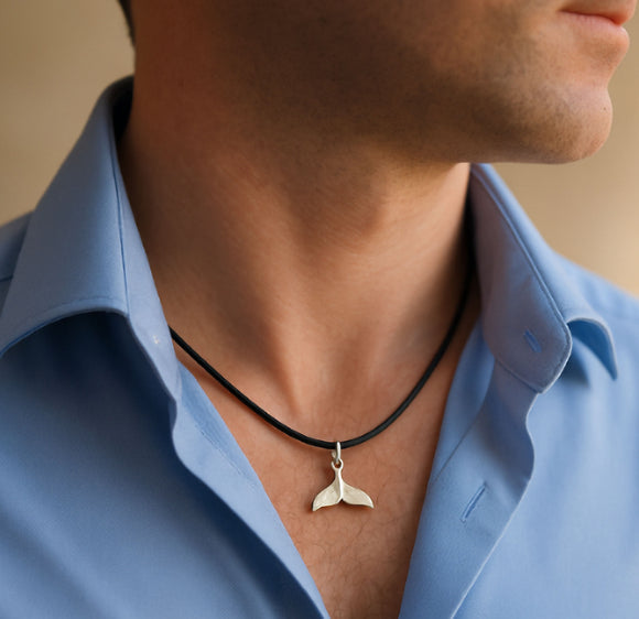 mens Whale Tail Pendant
