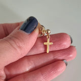 minmalist gold cross stud earring