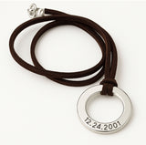 personalized circle pendant necklace