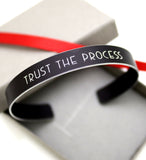 cuff bracelet gift for men black color and silver engraving