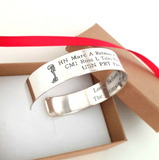 Personalized Wide Sterling Silver Cuff, Mens Jewelry