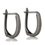 Single Sterling Silver Oval Earring for Men