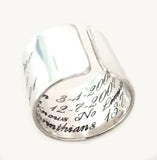 Hammered Silver Ring for Men - Sterling silver Wide band