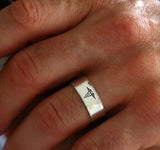 Medical alert ring for men with medical Caduceus symbol