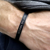 personalized boyfriend gift - engraved black cuff