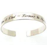 Custom Engraved Silver Cuff - Loss of parent Memorial gift