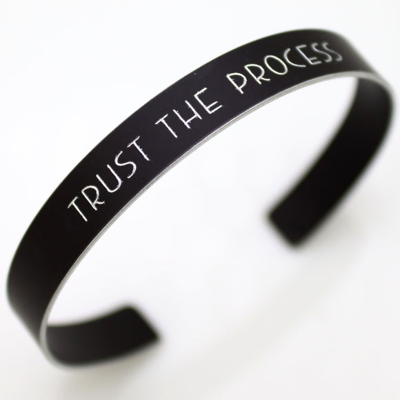 custom modern black cuff bracelet men