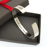 Personalized Mens Silver Cuff Bracelet, Custom Mens Bracelet