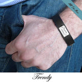 Personalized Brown Leather Bracelet for Boyfriend - Gift for Him