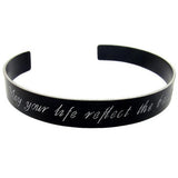 engraved black cuff bracelet