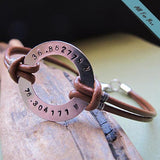Luxury Brown Leather Bracelet - Personalized Unisex Cuff