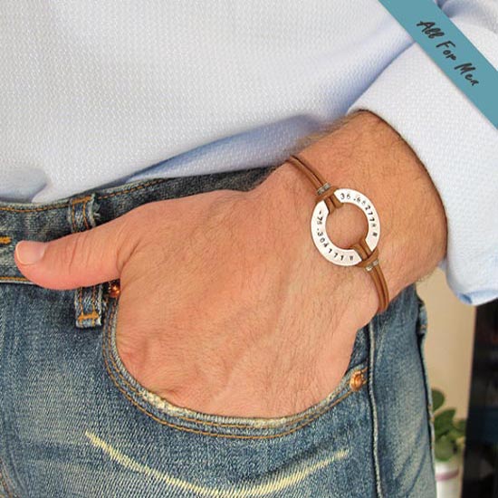 Luxury Brown Leather Bracelet - Personalized Unisex Cuff