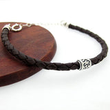 Brown Braided Leather Bracelet, Elegant Accessory for Him