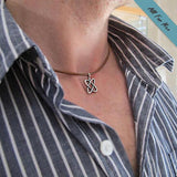 Celtic Pendant for Men - Brown Leather Necklace