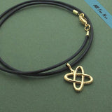 Celtic Pendant for Men - Brown Leather Necklace
