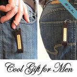 Cool Mens Gift Idea - Latitude Longitude GPS Leather Keychain