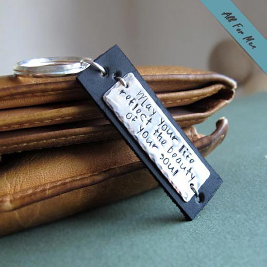 Personalized Gift For Men - Custom Leather Keychain