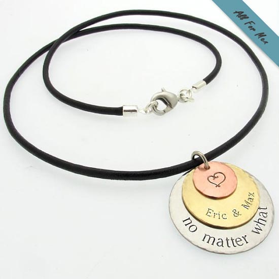 Personalized Husband Gift Idea Custom Leather Necklace for Men