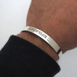 Custom Epilepsy Bracelet, Medical Alert Mens Cuff