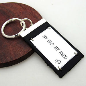 Personalized Leather Keychain, Gift idea for Father