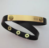 Double Wrap Leather Bracelet, Cuff for Men