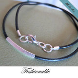 Elegant Leather Choker Necklace for Men with Gold - Silver tube