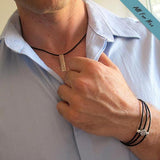 3 Cords Leather Mens Bracelet - Elegant Wristband