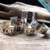 Engraved Date Ring - Personalized Mens Band