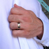 Engraved Date Ring - Personalized Mens Band