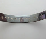 Engraved Handwritten Text Dark Silver Cuff,  Gift for Husband