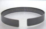 Engraved Handwritten Text Dark Silver Cuff,  Gift for Husband