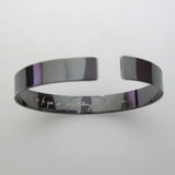 Engraved Handwritten Text Dark Silver Cuff,  Gift for Husband