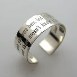 GPS Coordinates Silver Ring, Custom Gift for Him
