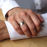 GPS Coordinates Silver Ring, Custom Gift for Him