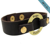 Graduation Mens Gift - Personalized Leather Cuff Bracelet