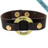 Graduation Mens Gift - Personalized Leather Cuff Bracelet