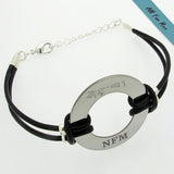 GPS Latitude Longitude Coordinates Leather Bracelet
