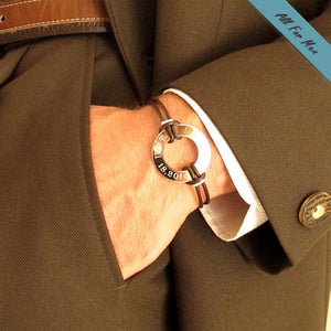 GPS Latitude Longitude Coordinates Leather Bracelet