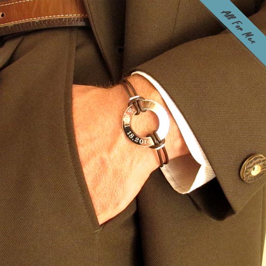 GPS Latitude Longitude Coordinates Leather Bracelet